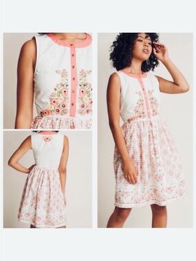 Beautiful Modcloth “A Conversation Masterpiece” a-line embroidered sun dress!